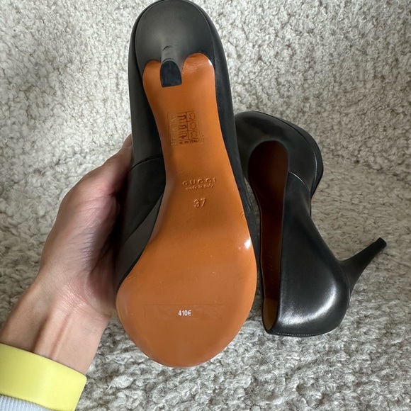 Gucci Black Leather Platform Heels - Picture 8 of 10